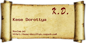 Kese Dorottya névjegykártya